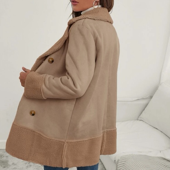 New Teddy lined double breasted jacket - Picture 3 of 4